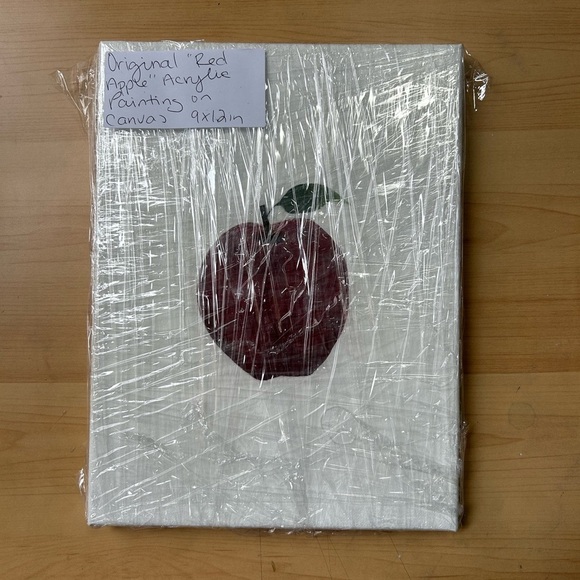 Original “Red Apple” Acrylic Painting on Canvas - Picture 3 of 3